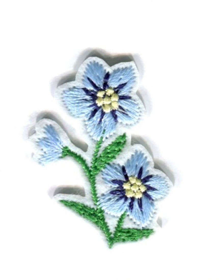 Blue Flower Iron on Patch