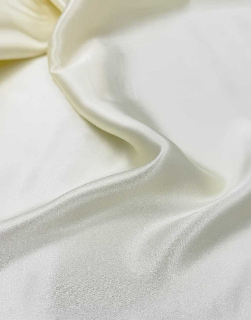 Italian Silk Satin Fabric, Bridal Cream