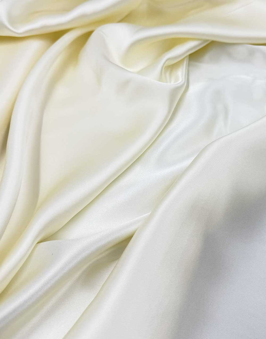 Italian Silk Satin Fabric, Bridal Cream