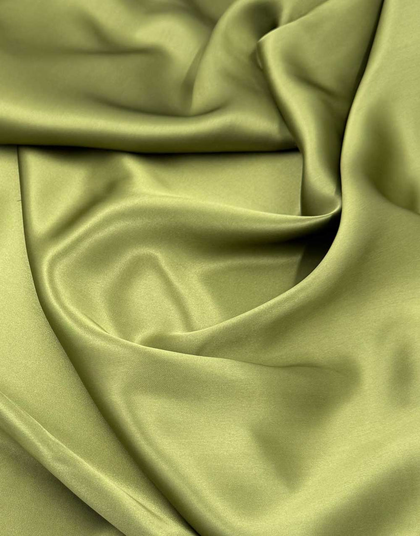 Italian Silk Satin Fabric, Matcha Green