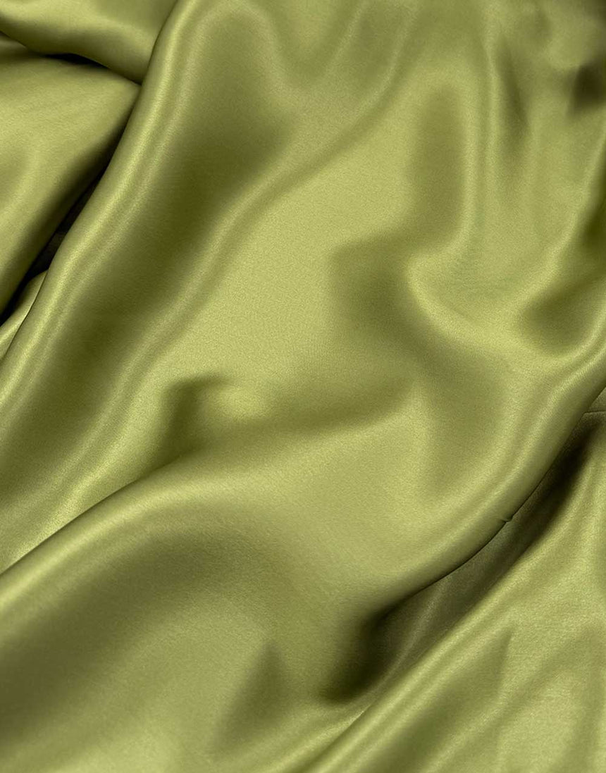 Italian Silk Satin Fabric, Matcha Green