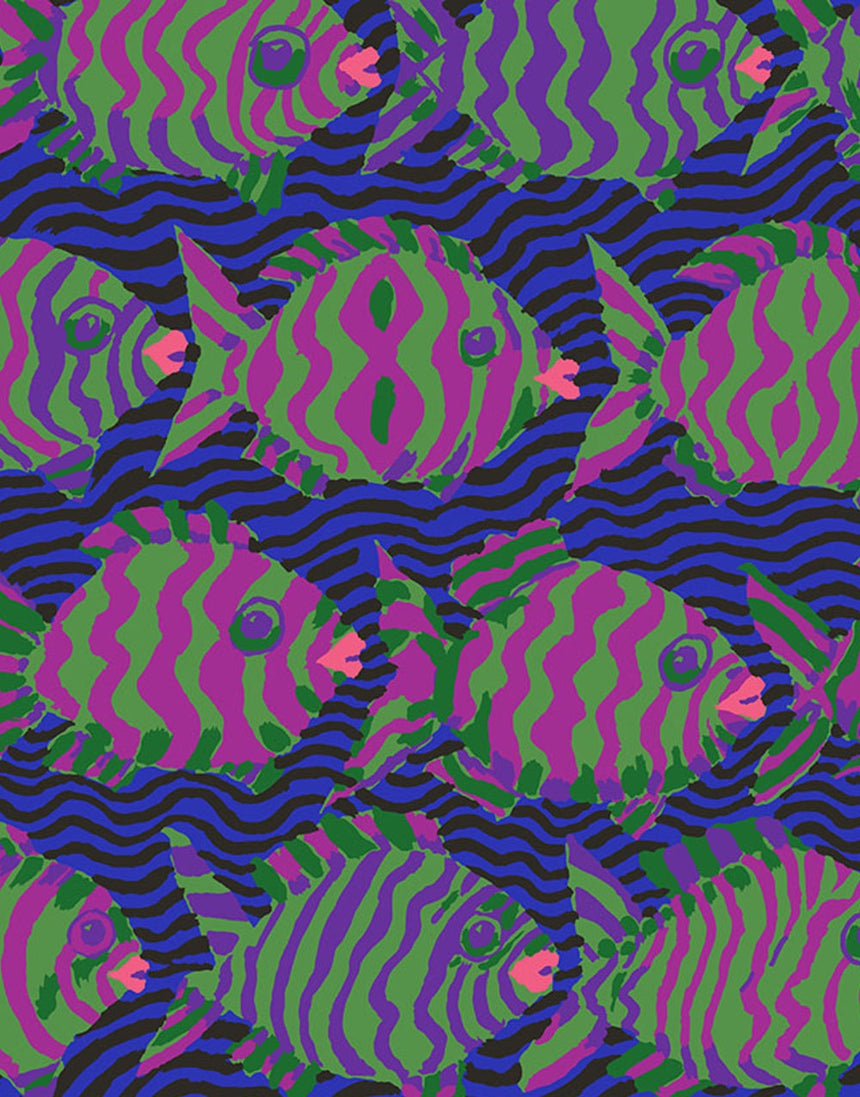 Blue Minnows Cotton Fabric, Kaffe Fasset Collective