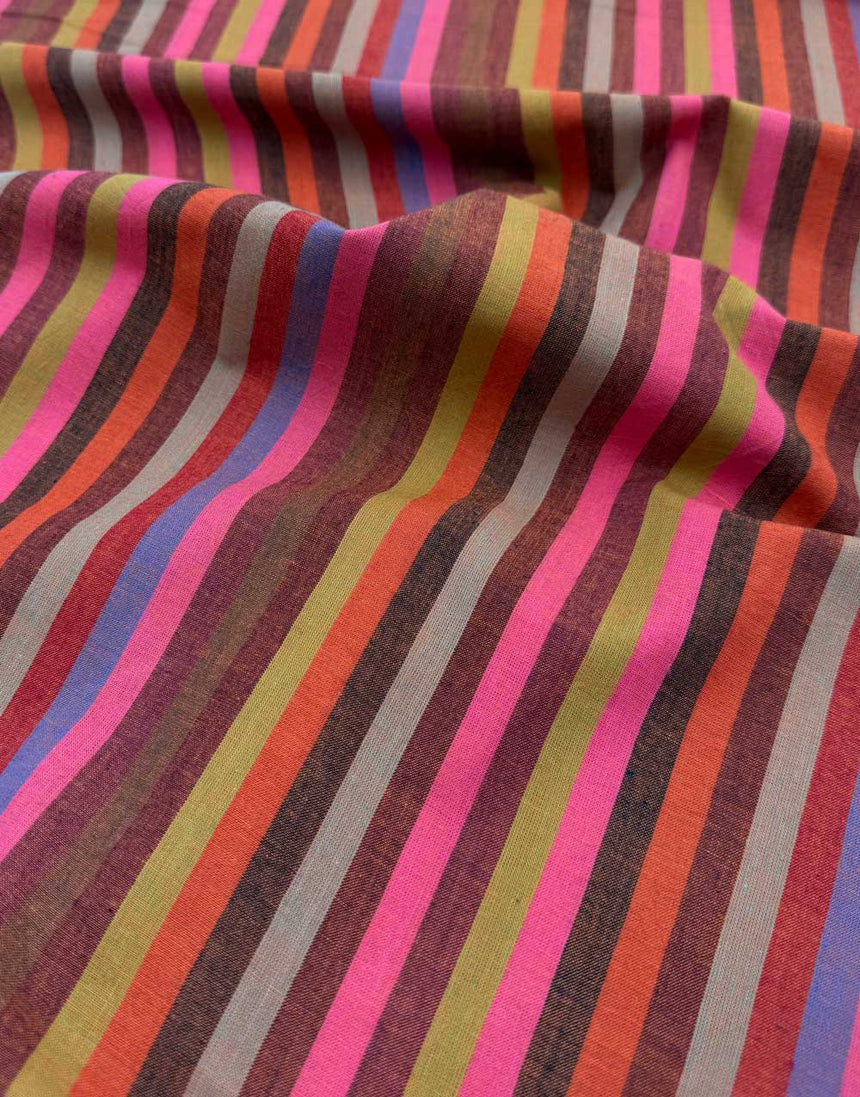 Tomato Narrow Stripe Woven Shot Cotton, Kaffe Fassett