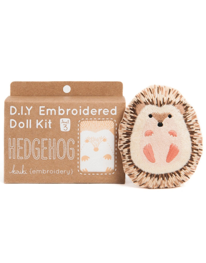 Hedgehog Embroidered Doll Kit, Kiriki Press