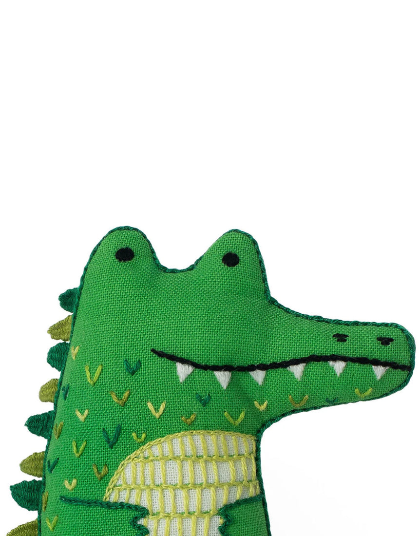 Alligator Embroidered Doll Kit, Kiriki Press