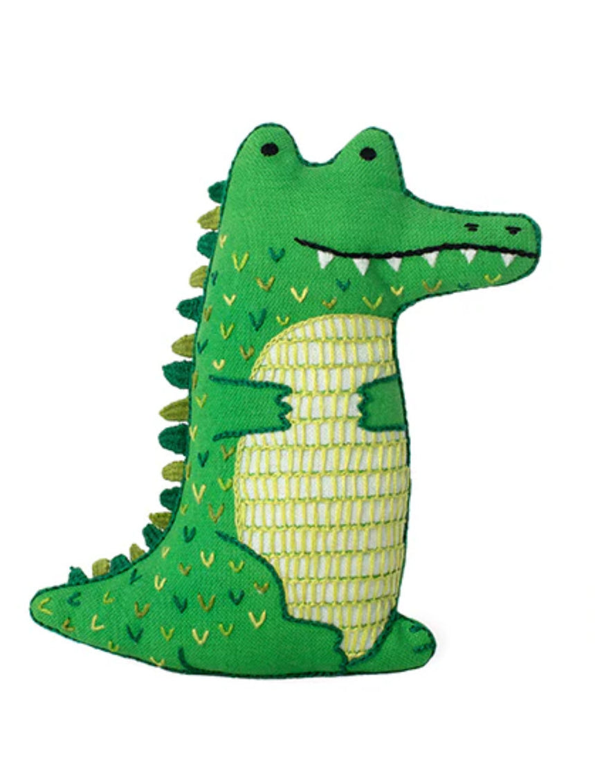 Alligator Embroidered Doll Kit, Kiriki Press