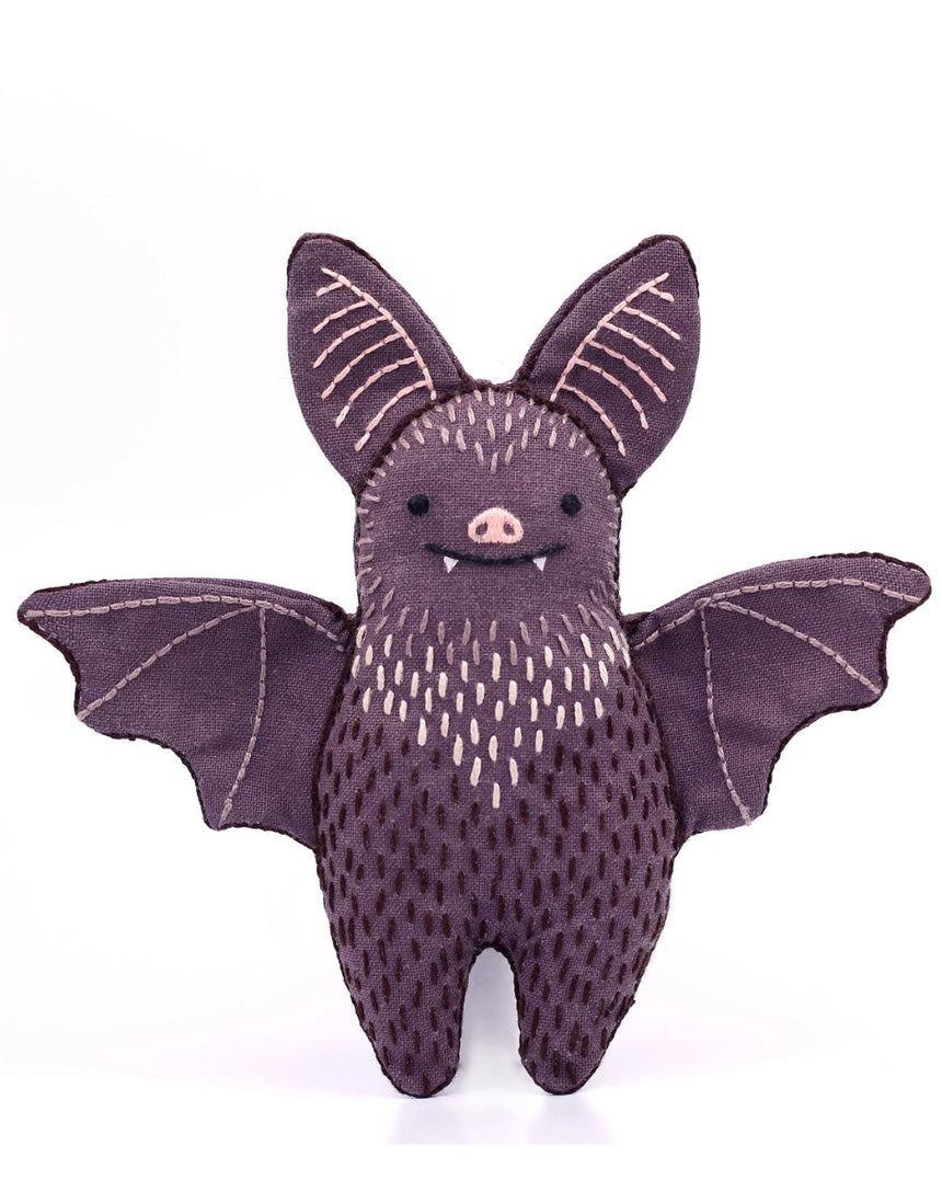 Bat Embroidered Doll Kit, Kiriki Press