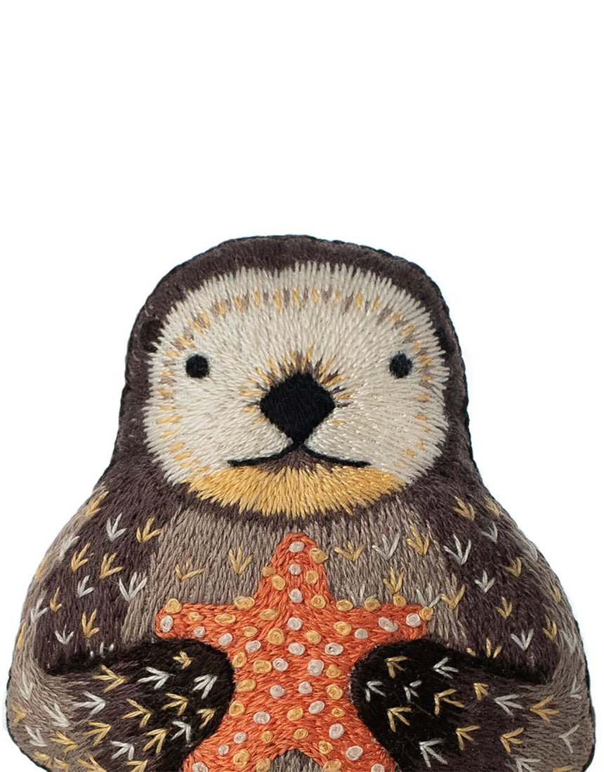 Otter Embroidered Doll Kit, Kiriki Press