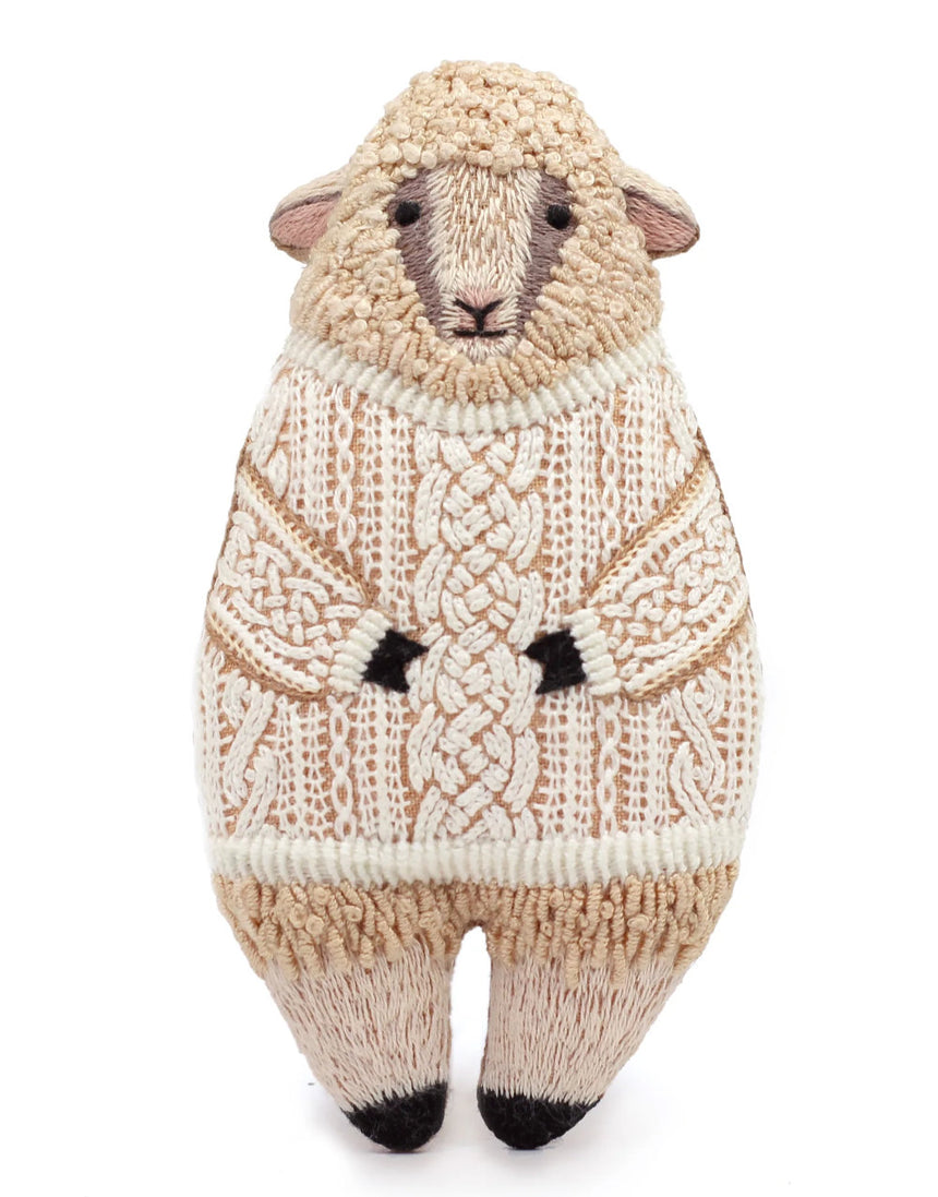 Sheep Embroidered Doll Kit, Kiriki Press