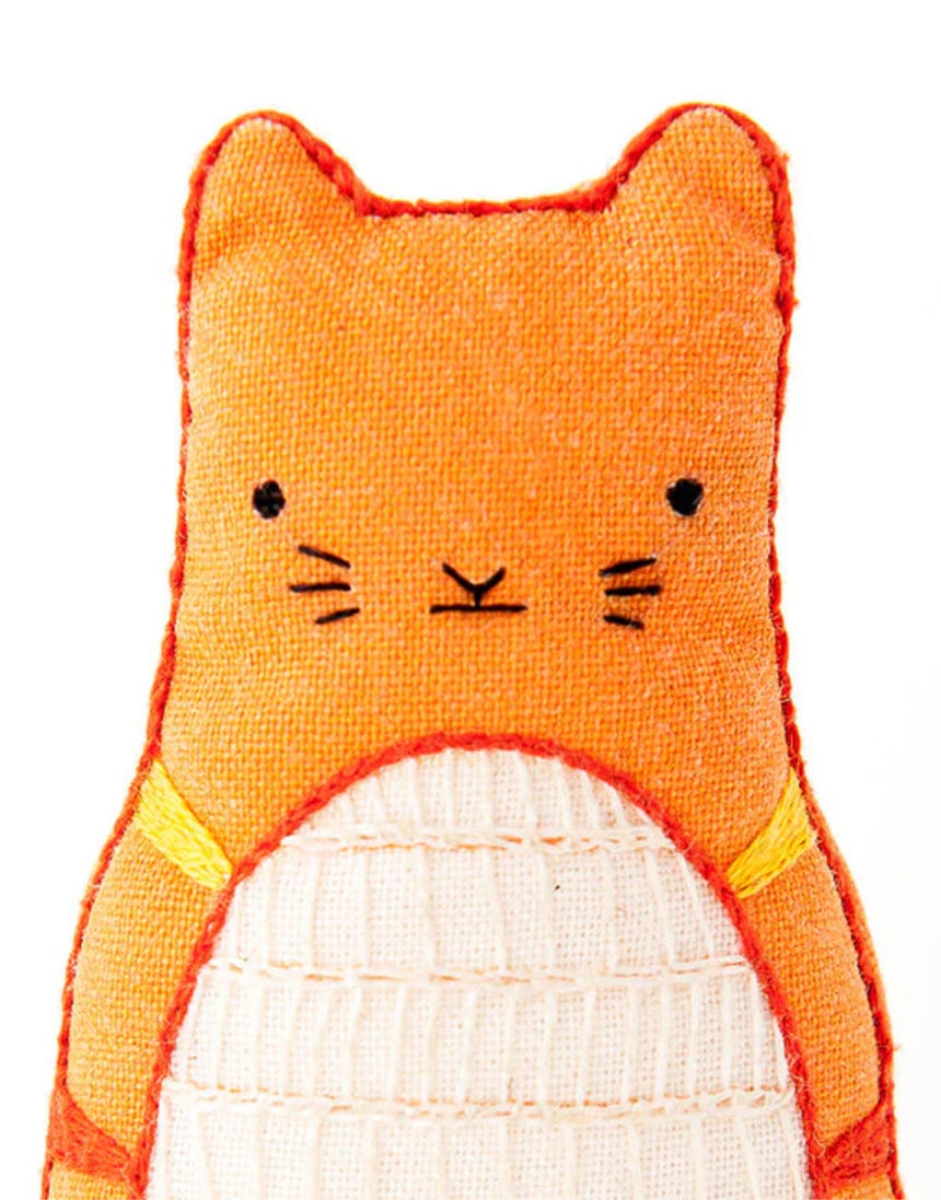 Tabby Cat Embroidered Doll Kit, Kiriki Press