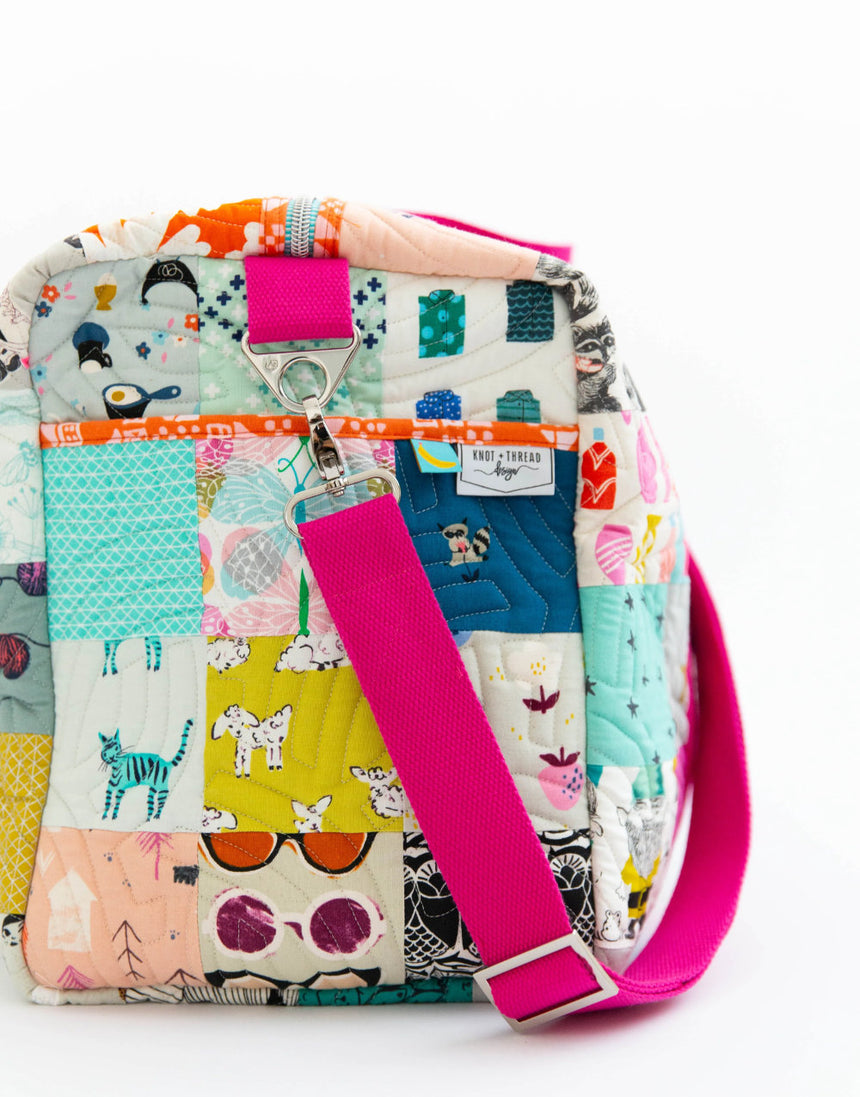 Patchwork Duffle Bag Sewing Pattern, Knot + Thread Design