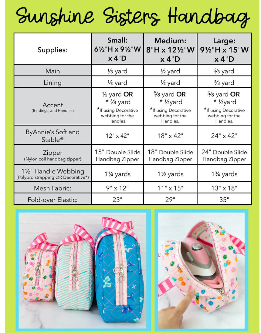 Sunshine Sisters Handbag Sewing Pattern, Knot + Thread Design
