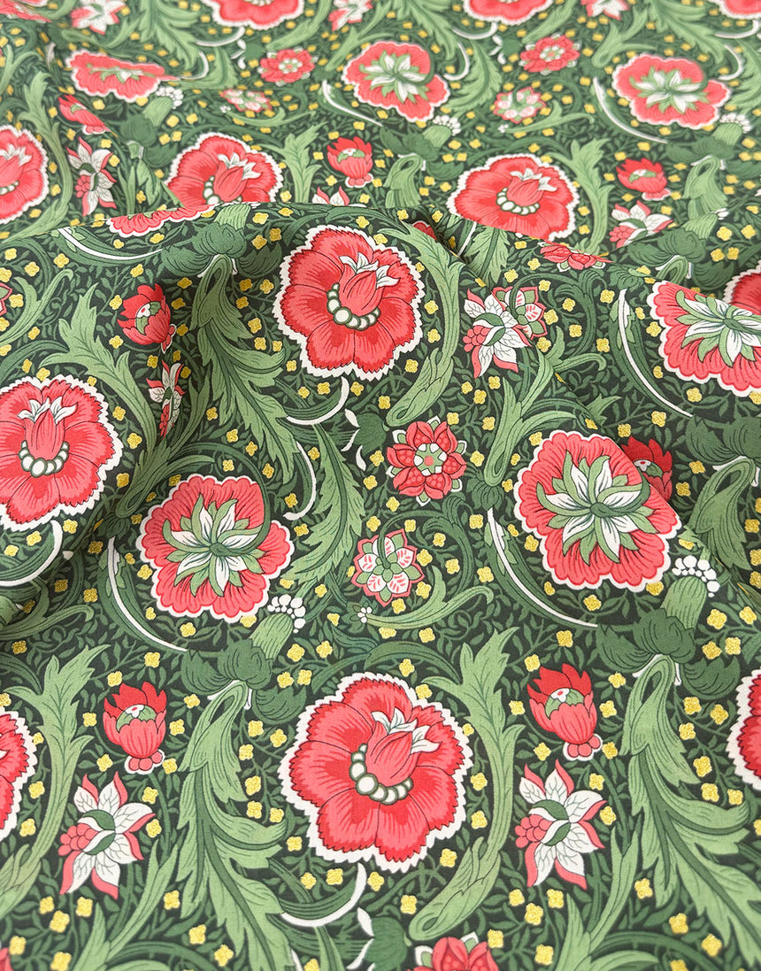 Liberty Fabrics Tana Lawn® Cotton Christmas Fabric Metallic Festive Finesse A