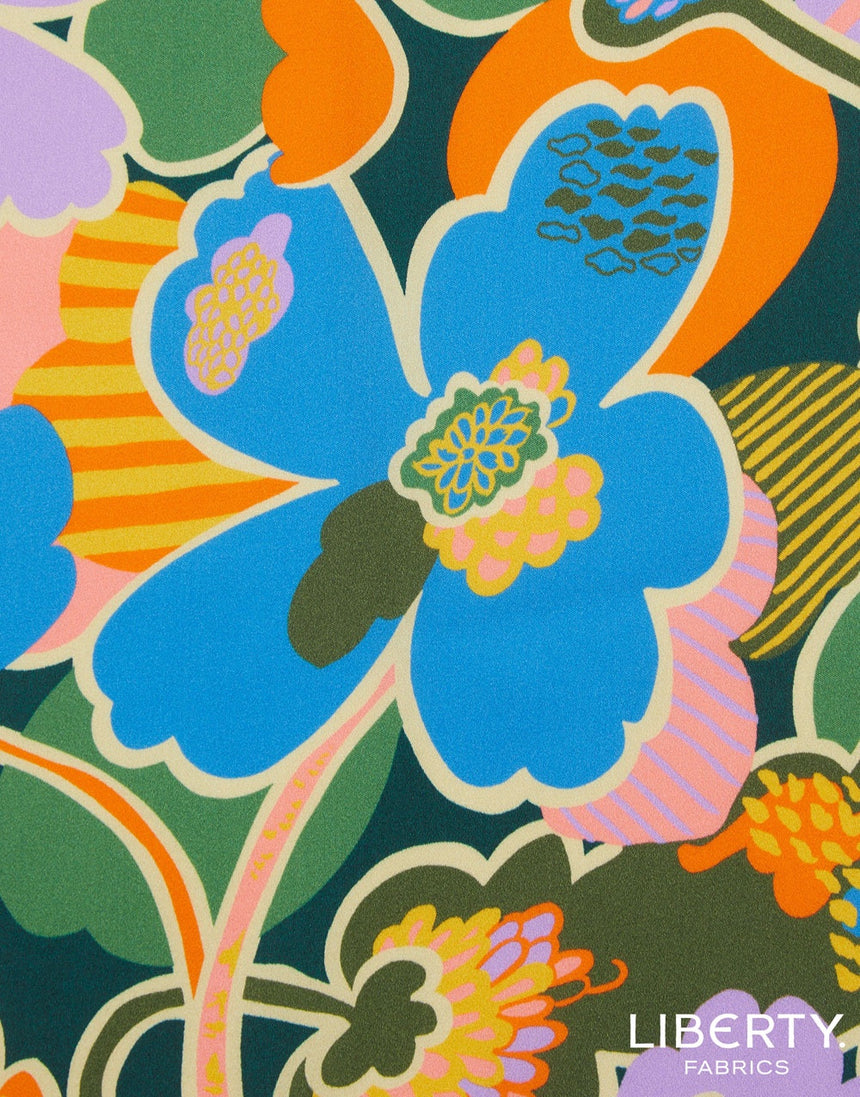 Liberty Fabrics Belgravia Silk Satin Fabric, Prospect Avenue A