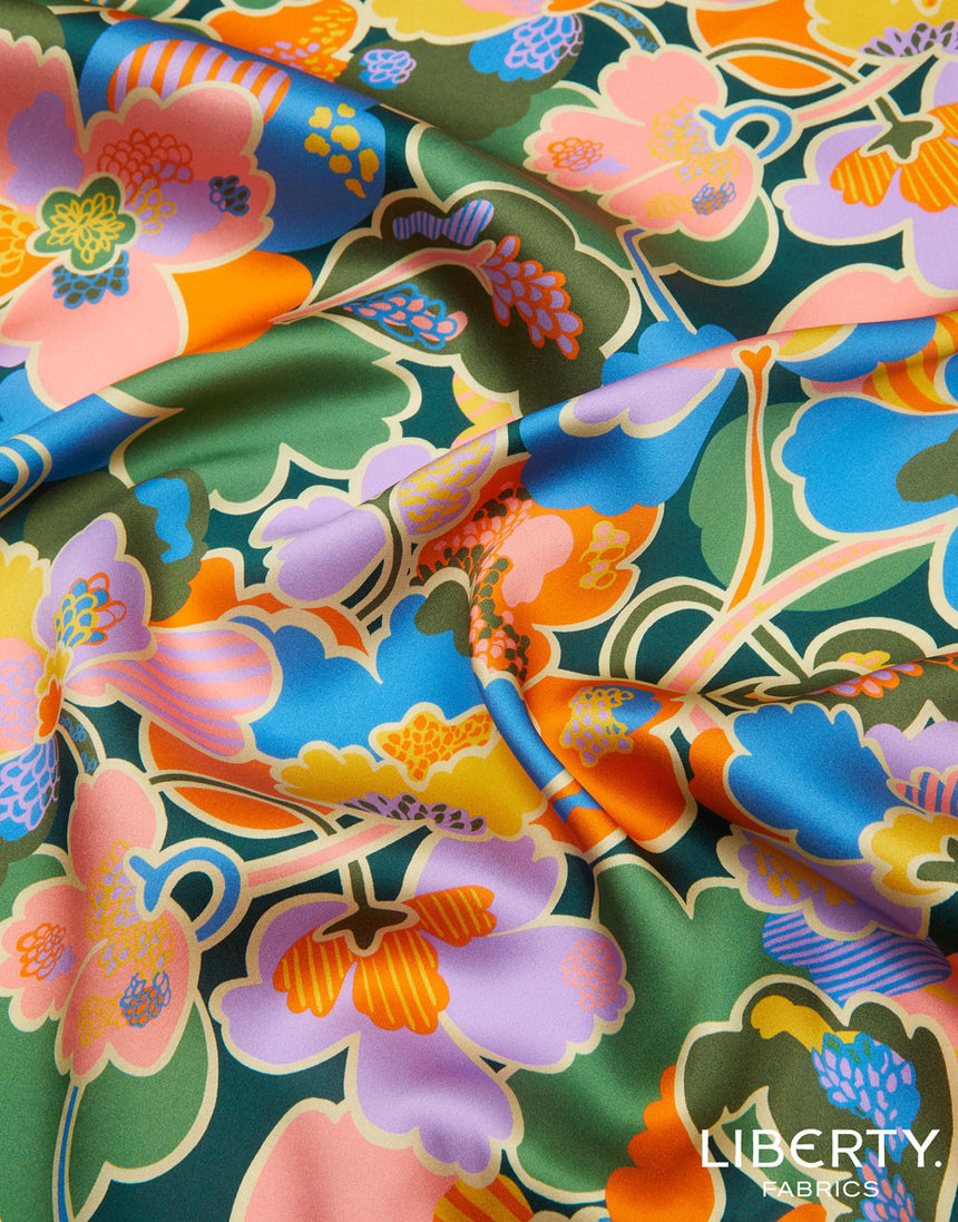 Liberty Fabrics Belgravia Silk Satin Fabric, Prospect Avenue A