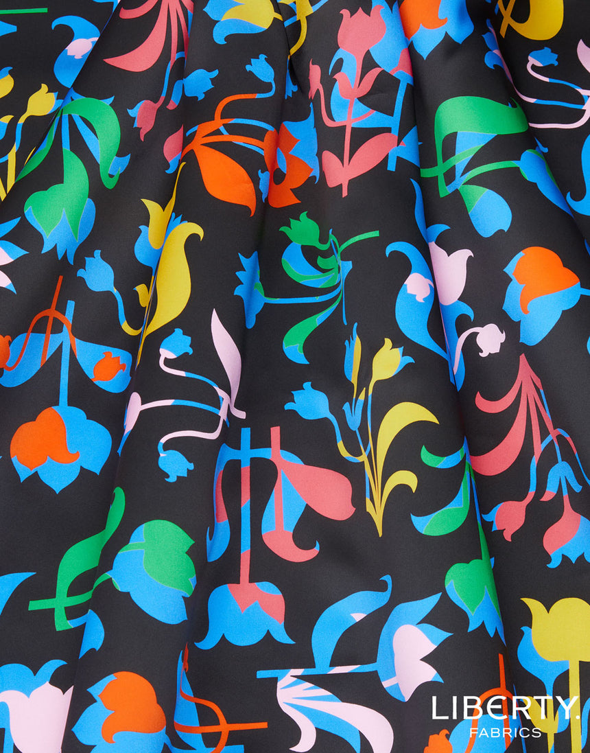 Liberty Fabrics Belgravia Silk Satin Fabric, Floral Frieze C