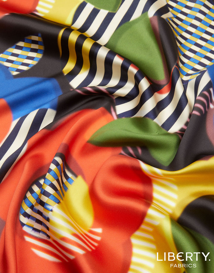 Liberty Fabrics Belgravia Silk Satin Fabric, Style Memphis C