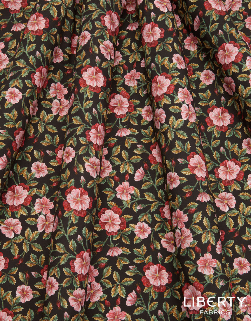 Liberty Cotton Poplin Fabric, Embroidered Vine B