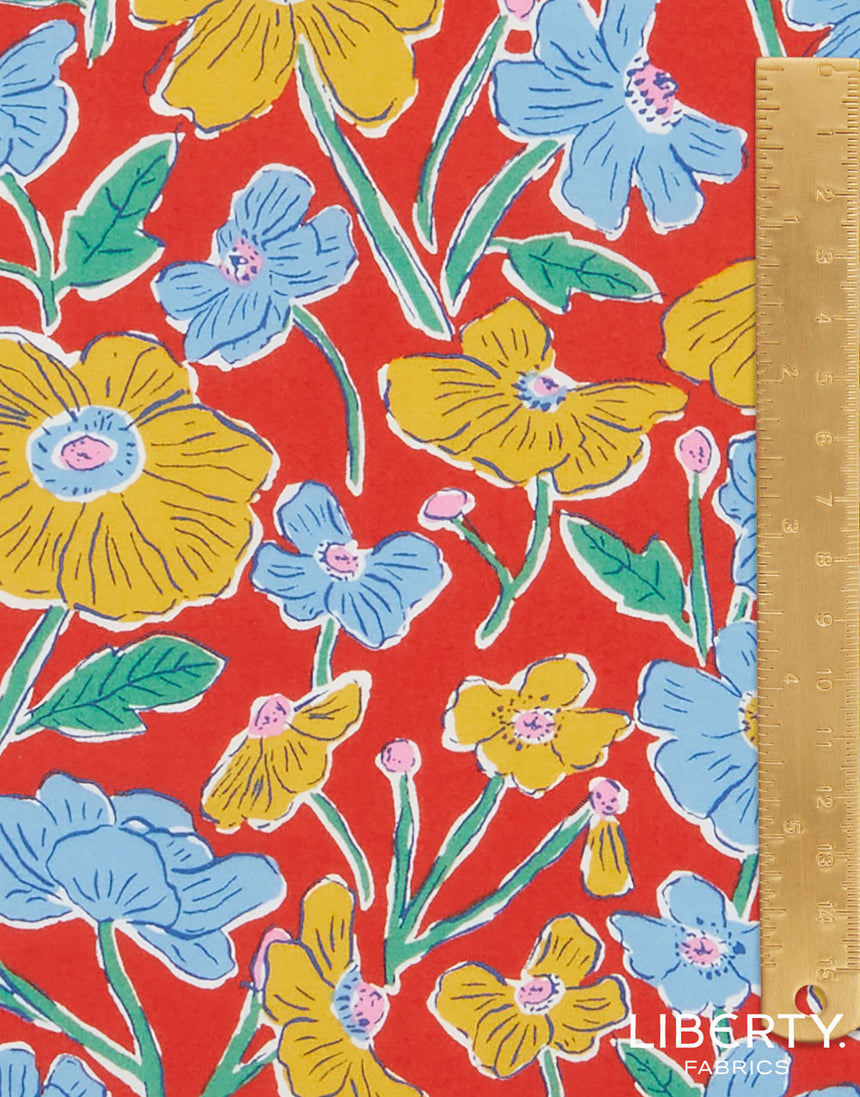 Liberty Cotton Poplin Fabric, Louie's Meadow B