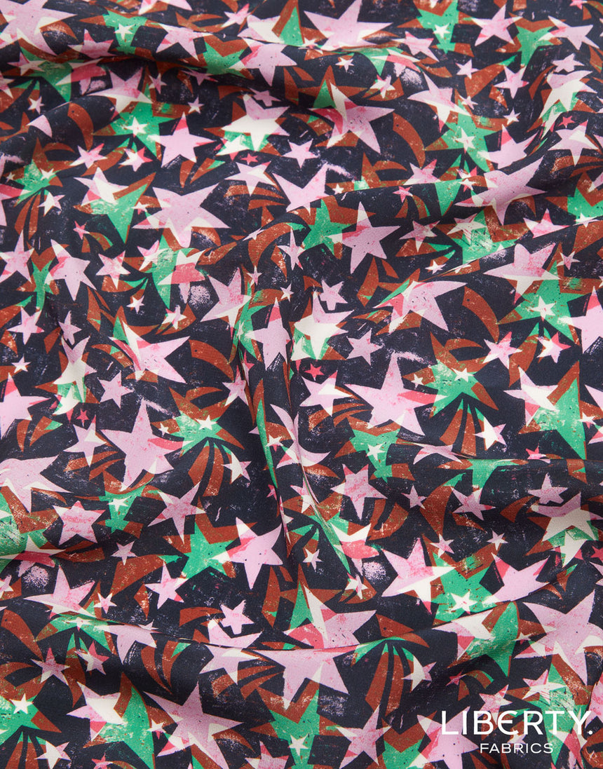 Liberty Fabrics Kensington Crepe de Chine Fabric, Tudor Star C