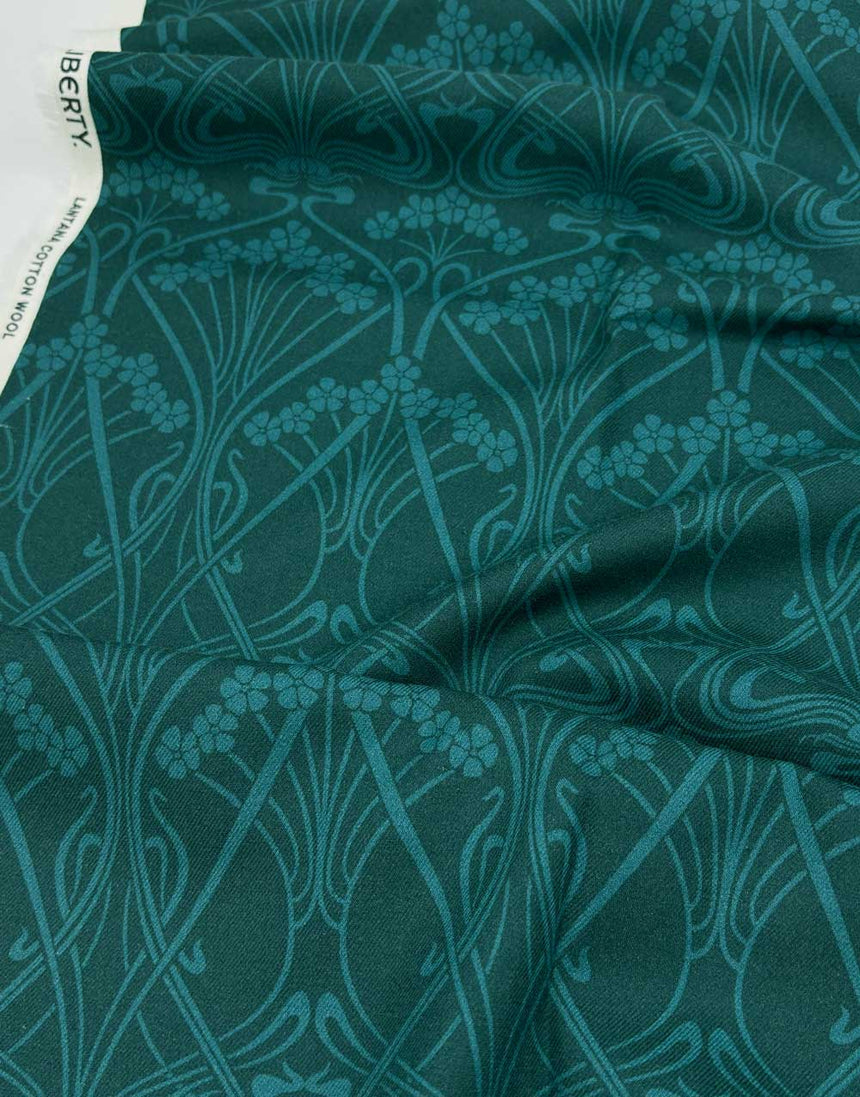 Remnant 1.65m -Liberty Fabrics Lantana Cotton & Wool Blend, Nouveau Ianthe A