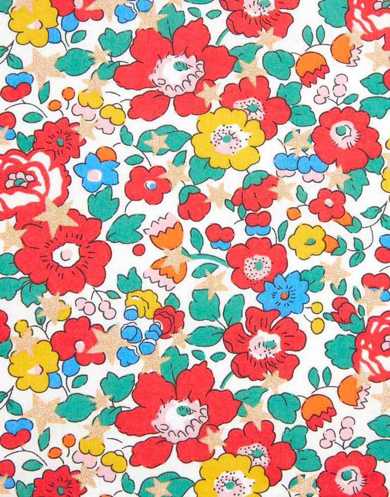 Remnant 35cm -Liberty Fabrics Tana Lawn® Christmas Betsy Star B