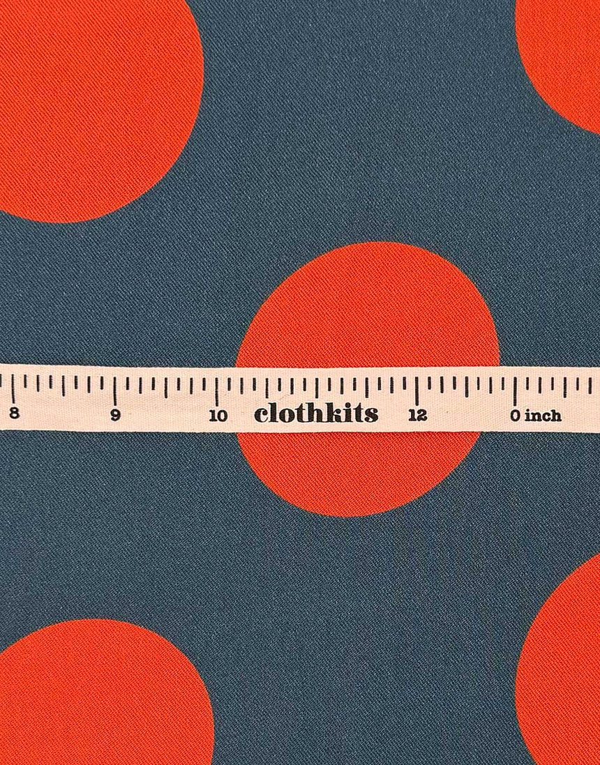 Tangerine and Steel Spot Light & Lush Viscose Fabric