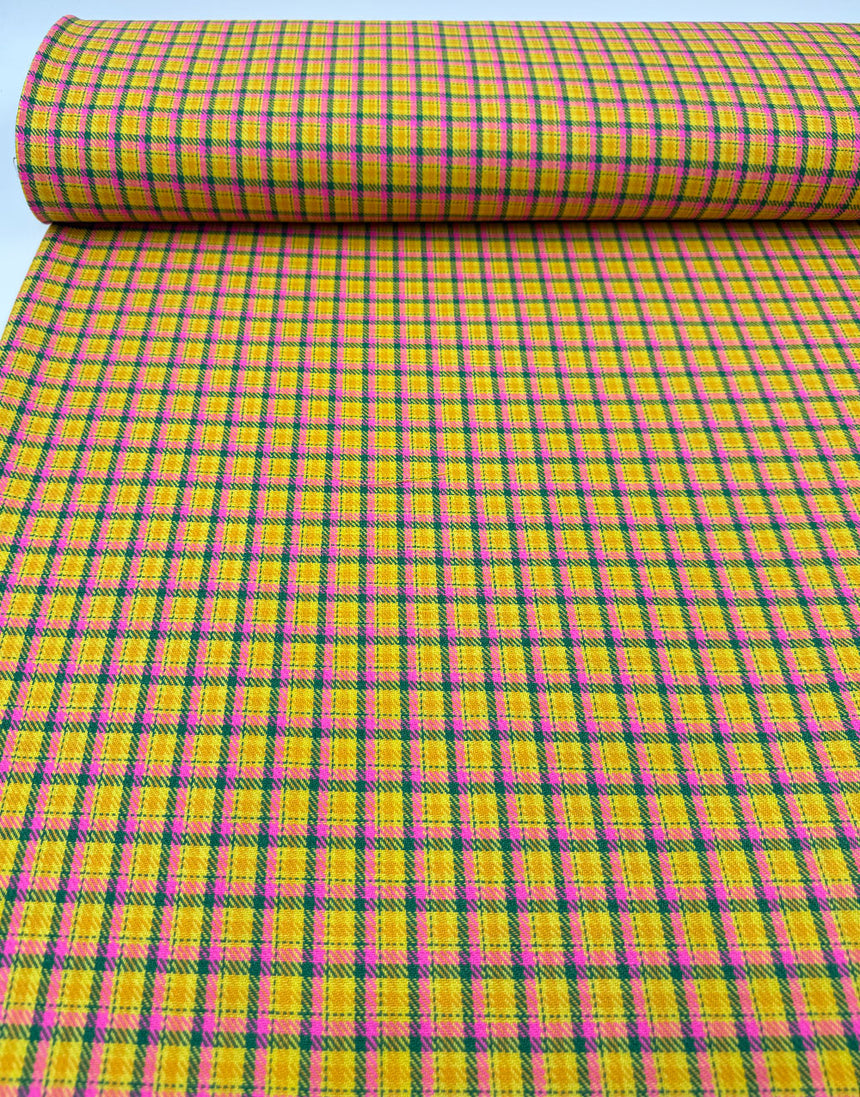 Sunshine Tartan Pure Wool Light & Lush Fabric