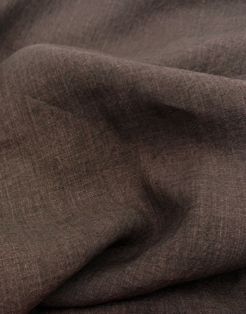 Sorrento Washed Linen Fabric, Chocolate