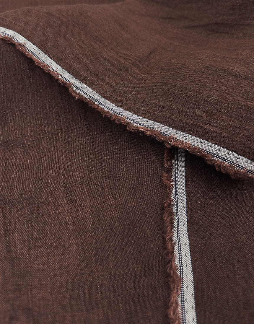 Sorrento Washed Linen Fabric, Fudge
