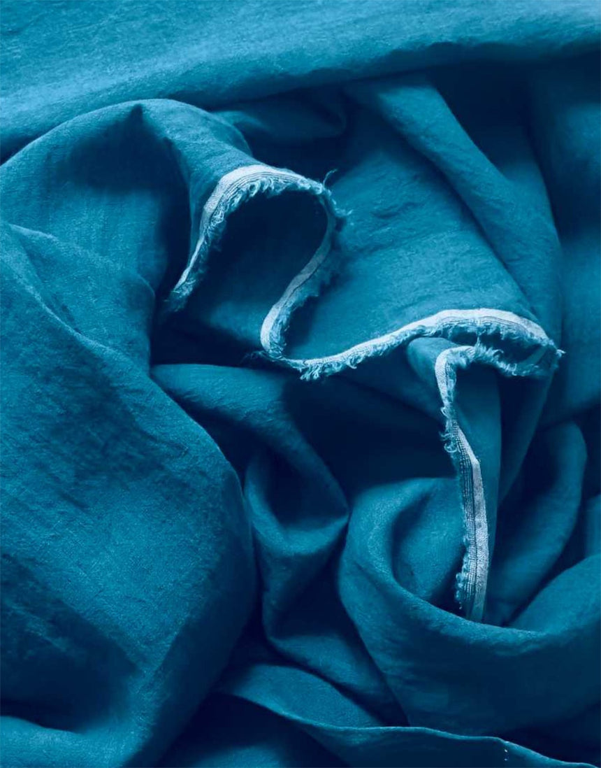 Sorrento Washed Linen Fabric, Teal