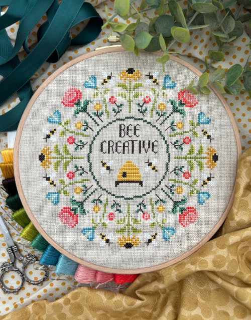 Bee Creative Cross Stitch Sampler Kit by Little Dove Designs
