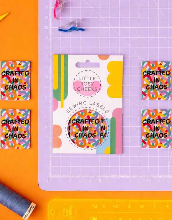 Crafted in Chaos, Woven Sewing Labels - Pack of 4 - Little Rosy Cheeks