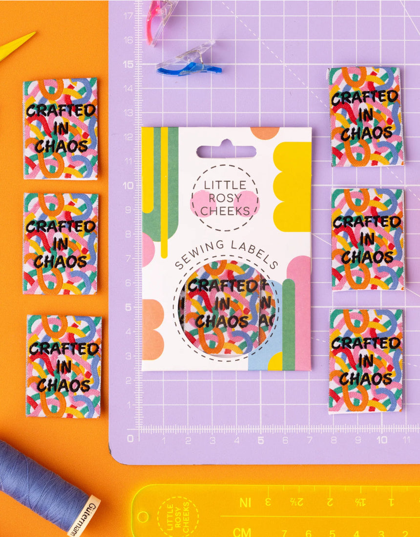 Crafted in Chaos, Woven Sewing Labels - Pack of 6