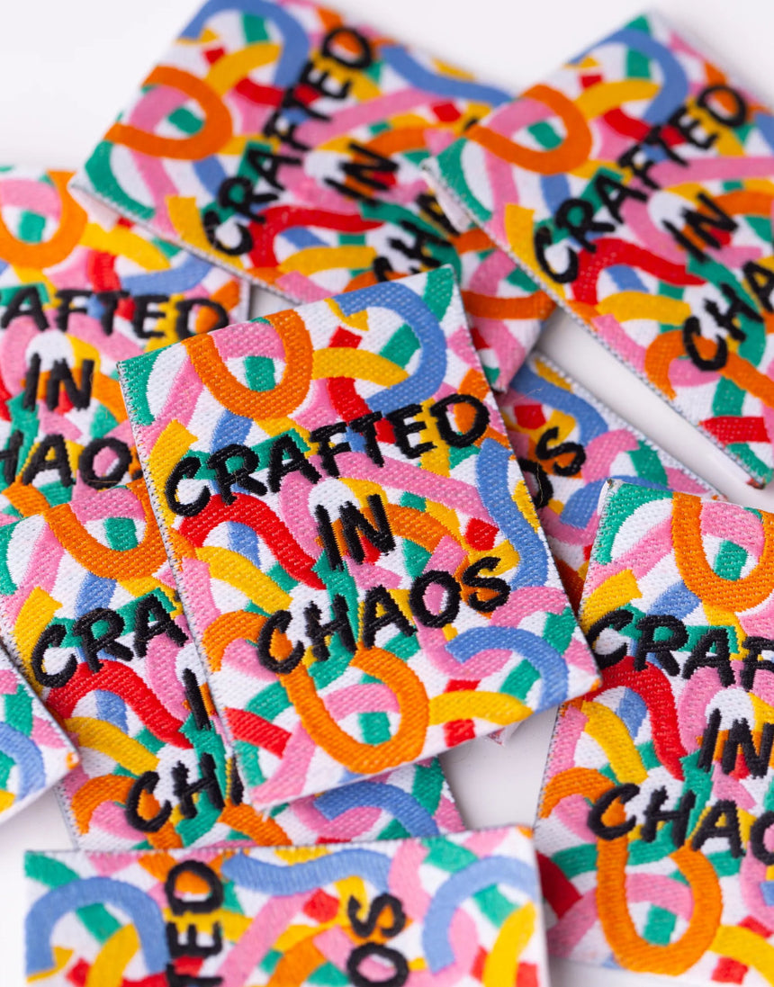 Crafted in Chaos, Woven Sewing Labels - Pack of 6