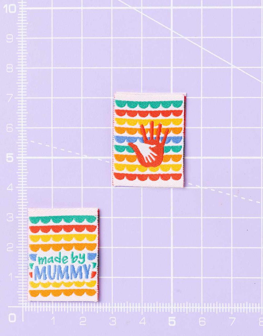 Rainbow Made by Mummy, Woven Sewing Labels - Pack of 6 - Little Rosy Cheeks