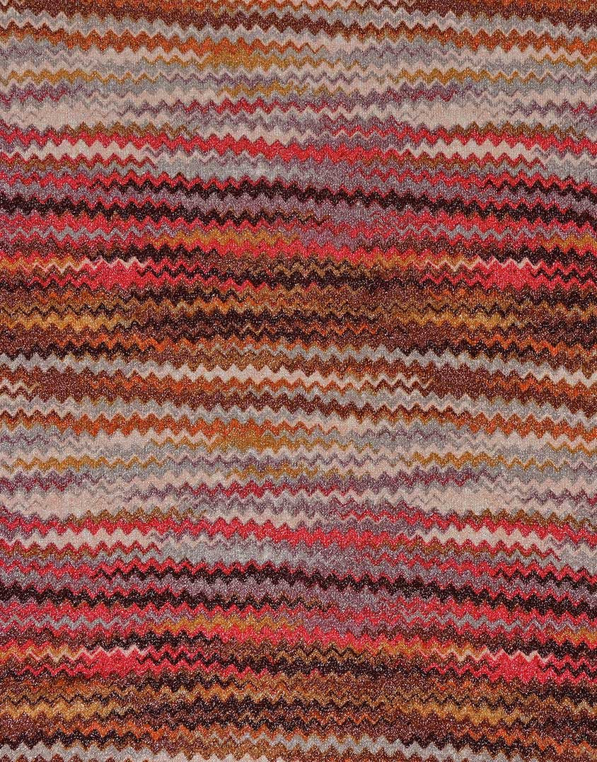 Remnant 1.6m - Russet Lurex Zig Zag Knit Fabric