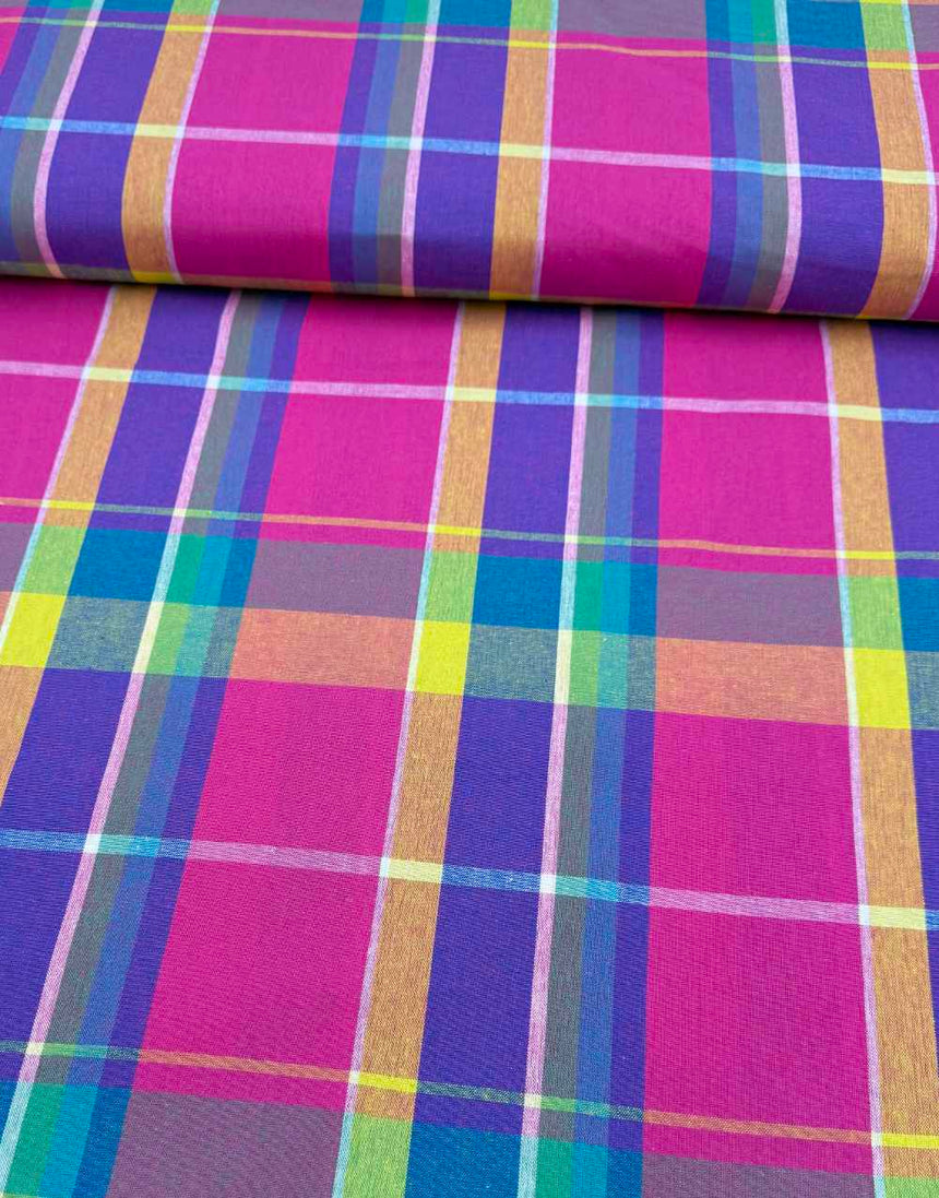 Carnival Check Madras Cotton Fabric