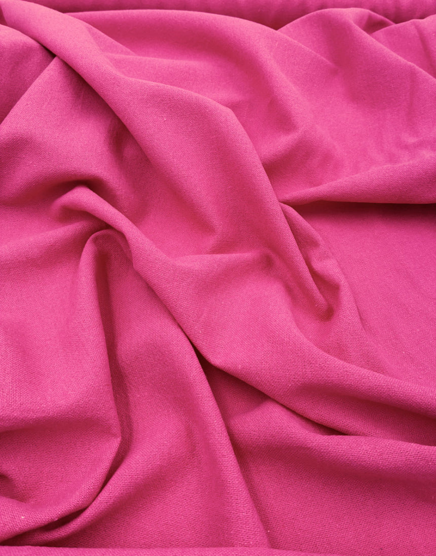 Magenta Washed Linen Cotton Fabric