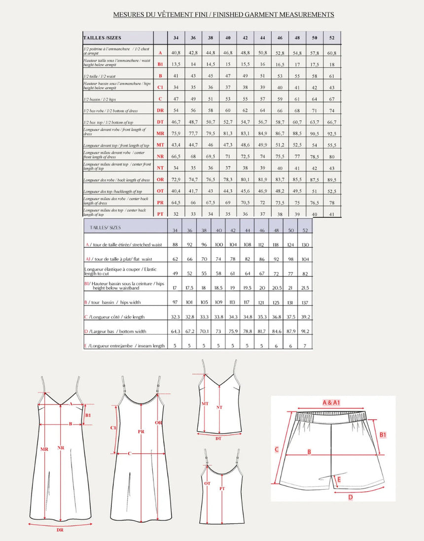 Blush Songe Pyjamas Paper Sewing Pattern, Maison Fauve