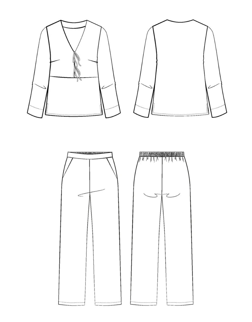 Soupir Pyjamas Paper Sewing Pattern, Maison Fauve