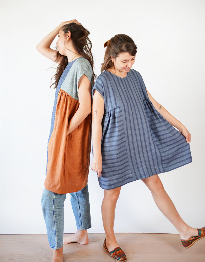 Collage Gather Dress PDF Immediate Download Sewing Pattern, Matchy Matchy Sewing Club