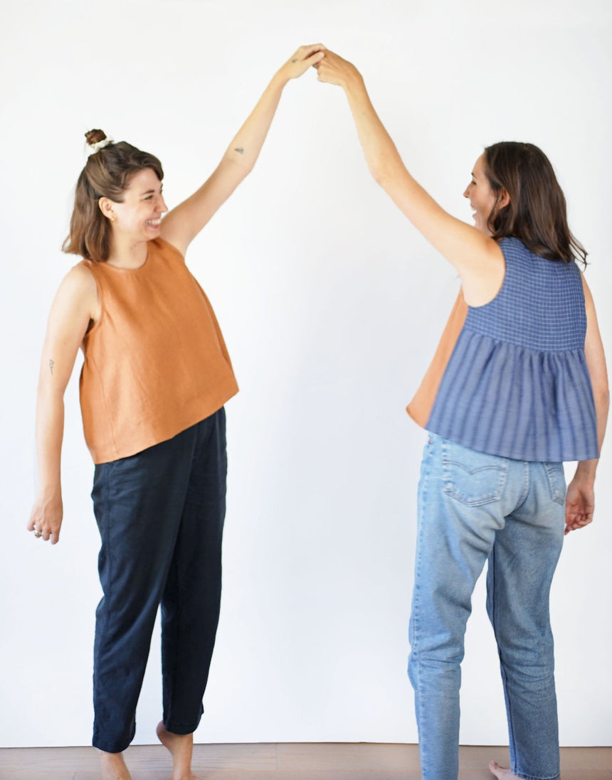 Peplum Split Tank PDF Immediate Download Sewing Pattern, Matchy Matchy Sewing Club