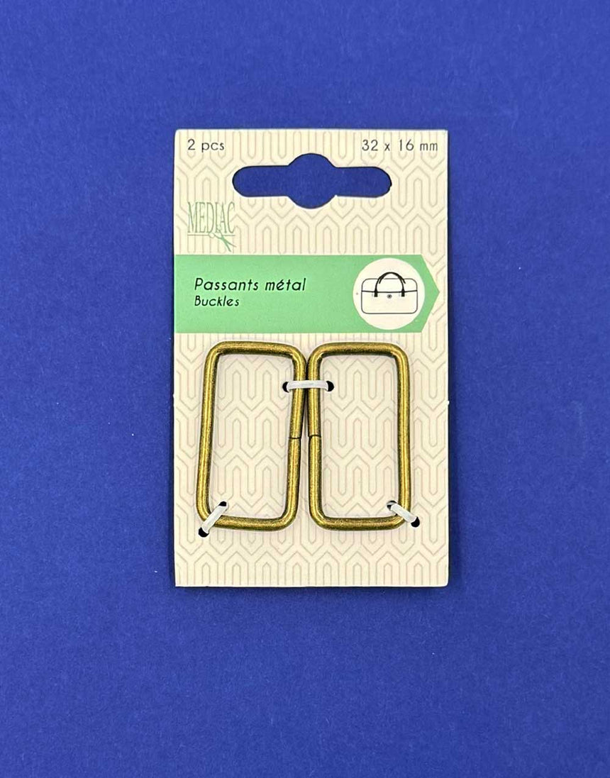 Rectangle Ring 32 x 16mm Antique Brass (Pack of 2)