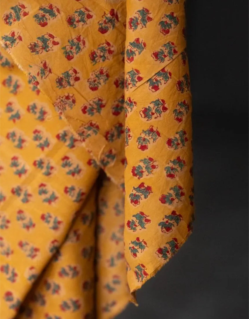 Jardin Goldie Indian Block Print Cotton Fabric