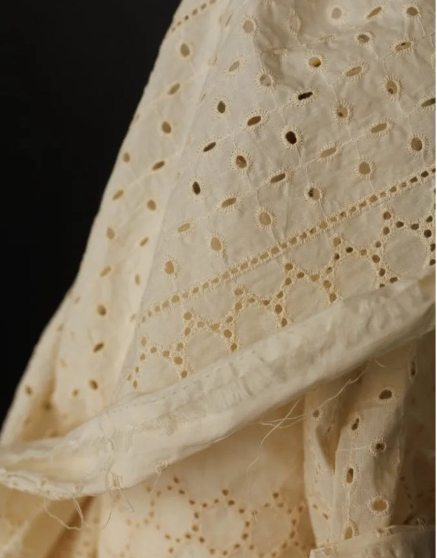 Eyelet Natural Indian Cotton Broderie Anglaise Fabric