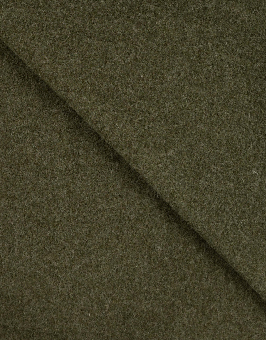 Khaki Melange 100% Merino Wool Fleece Fabric
