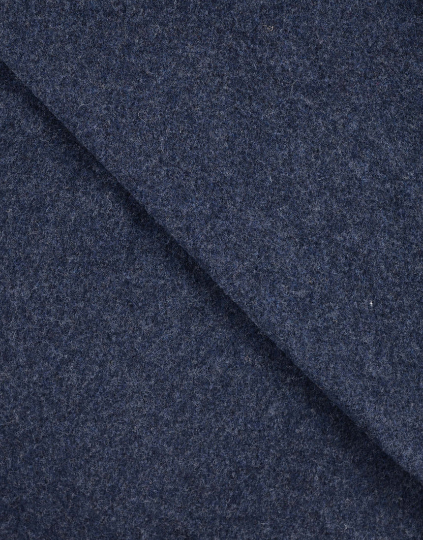 Navy Melange 100% Merino Wool Fleece Fabric