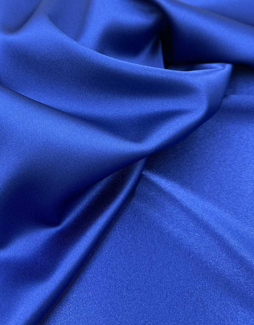 Italian Micro Silk Satin Fabric,  Royal Blue