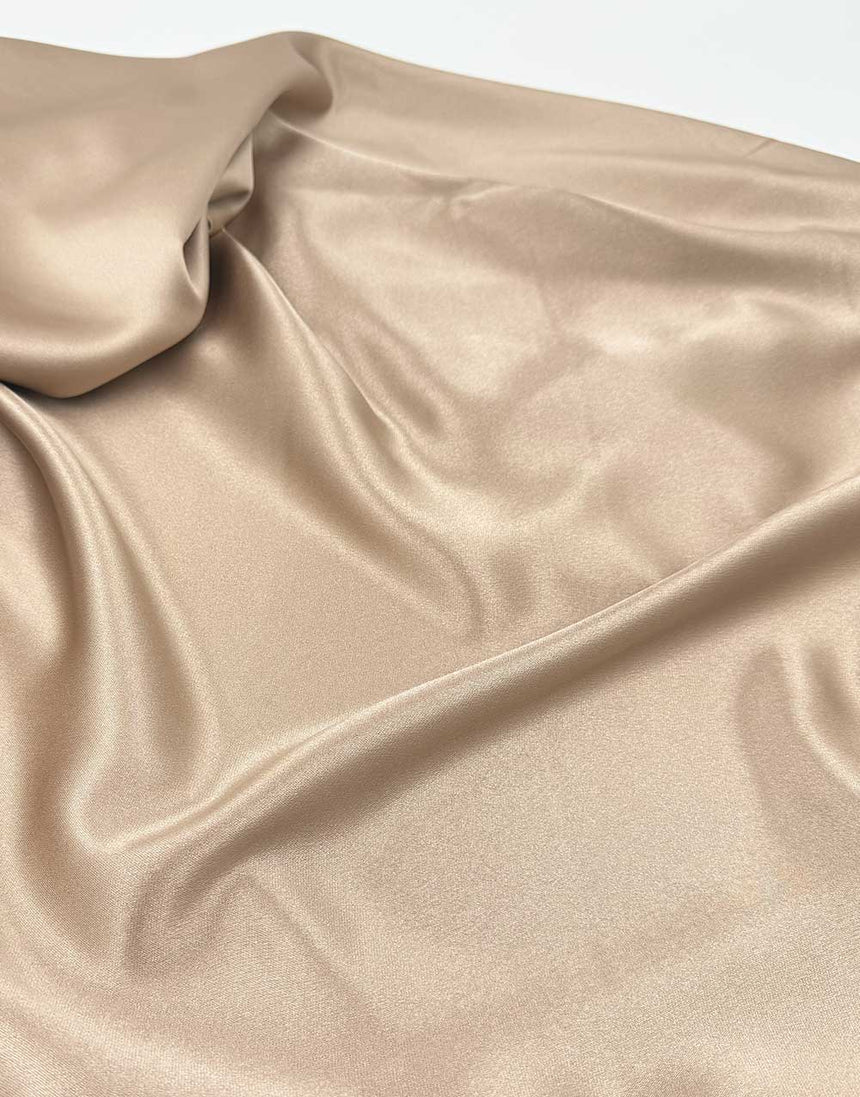 Italian Micro Silk Satin Fabric,  Nude Beige